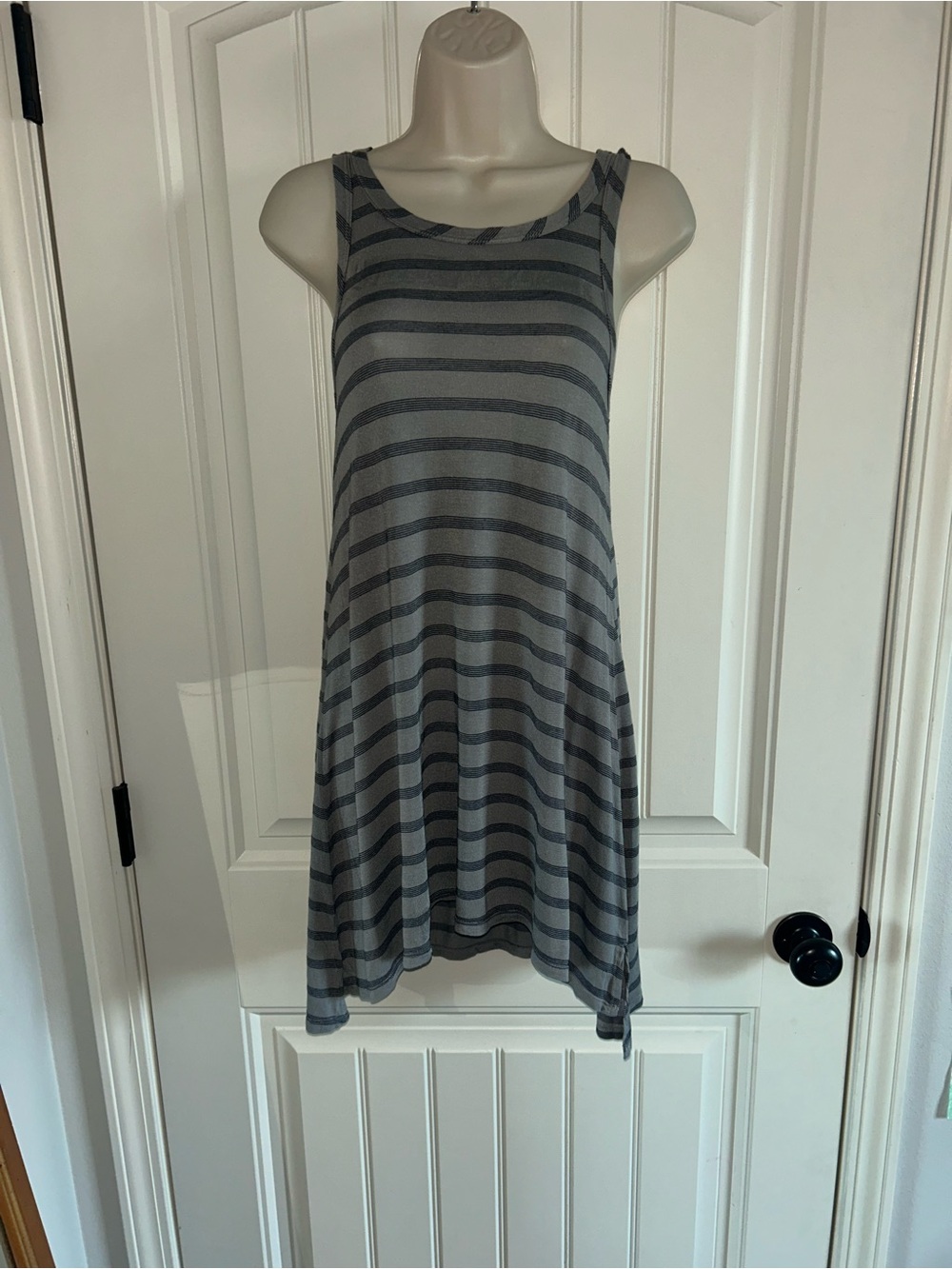 NEW Hard Tail Gray and Navy Striped Tank Top Dress Sz XS